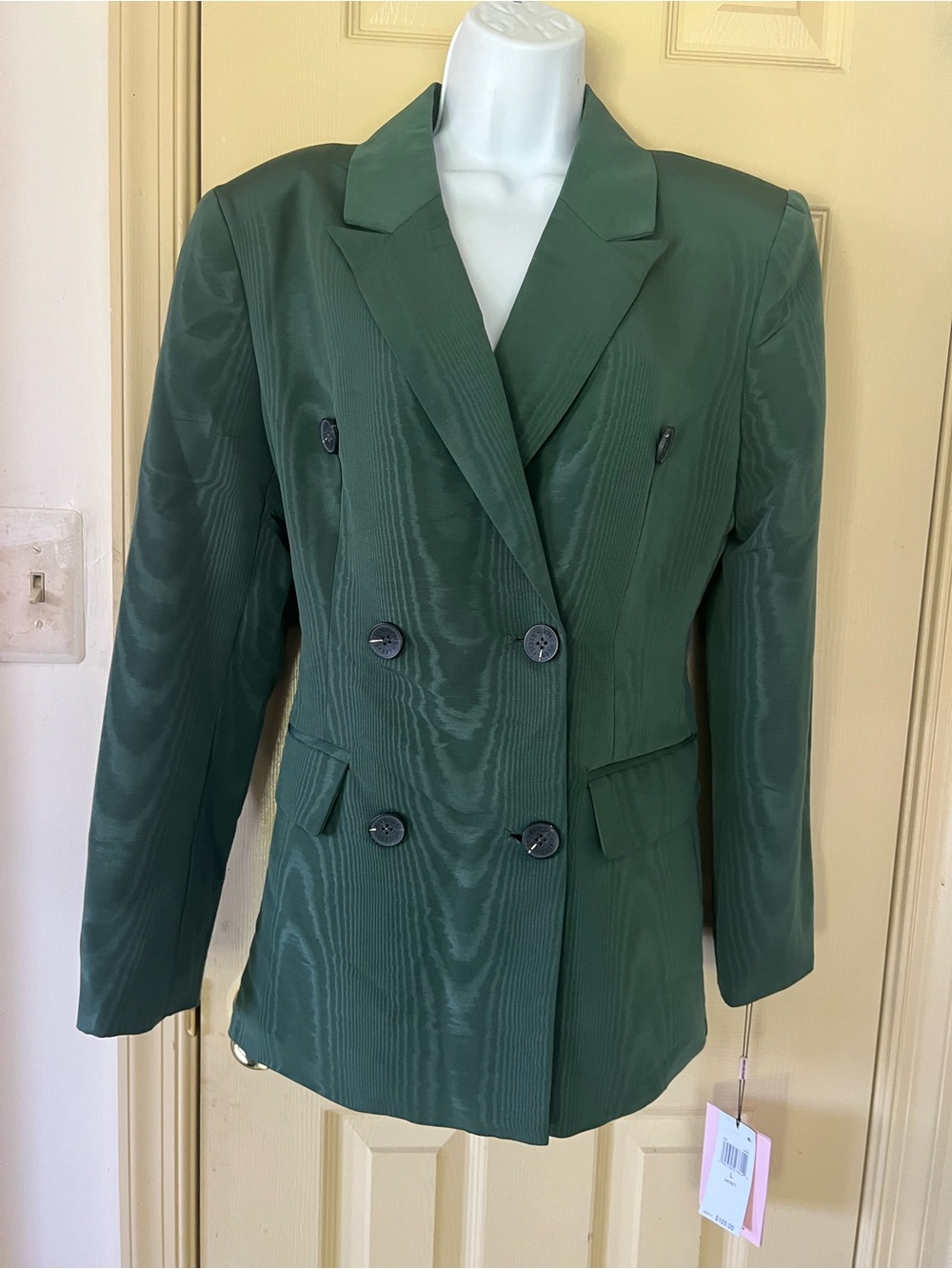 Avec Les Filles Dark Green Double-Breasted Blazer